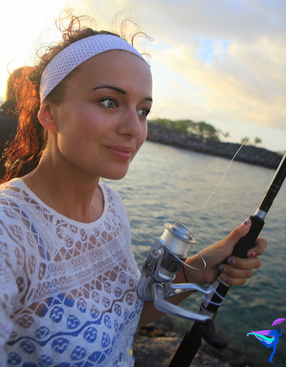Girl Fishing Hawaii
