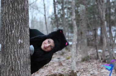 Maine Winter forest bear hat