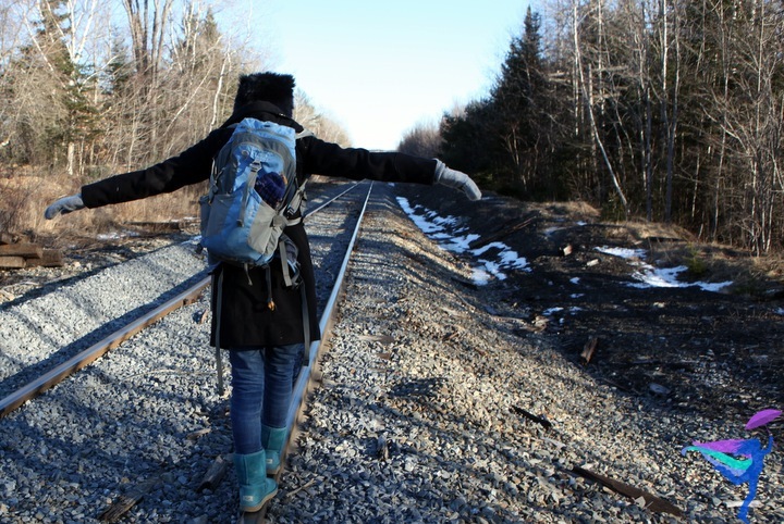 Maine Winter Railroad tracks explore