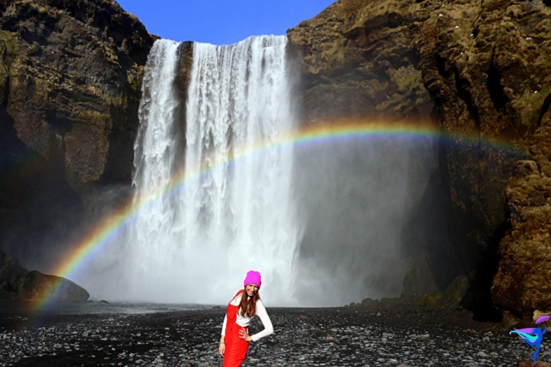 Skógafoss Waterfall Iceland Rainbow