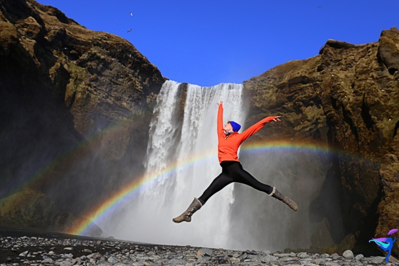 Skógafoss Waterfall Iceland Rainbow