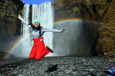 Skógafoss Waterfall Iceland Rainbow