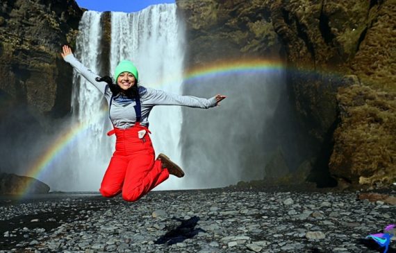 Skógafoss Waterfall Iceland Rainbow