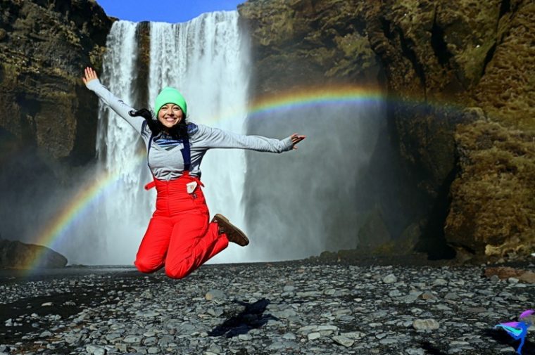 Skógafoss Waterfall Iceland Rainbow