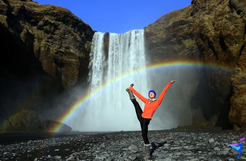 Skógafoss Waterfall Iceland Rainbow