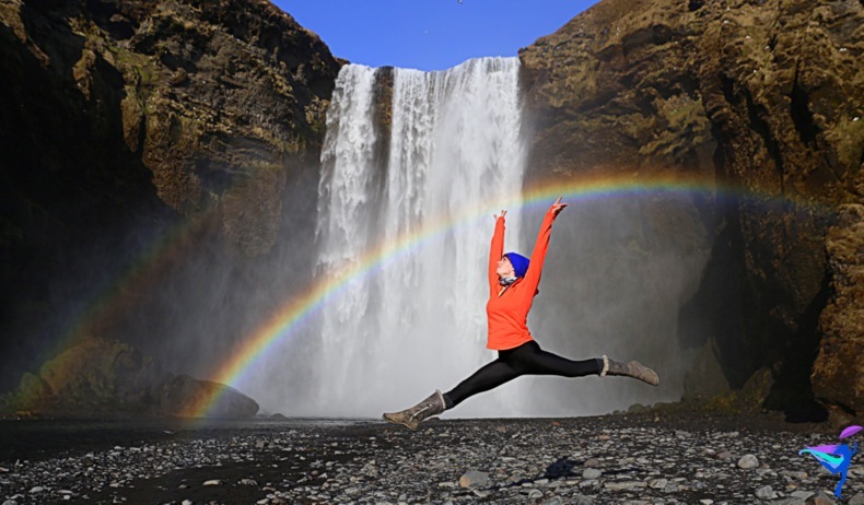 Skógafoss Waterfall Iceland Rainbow
