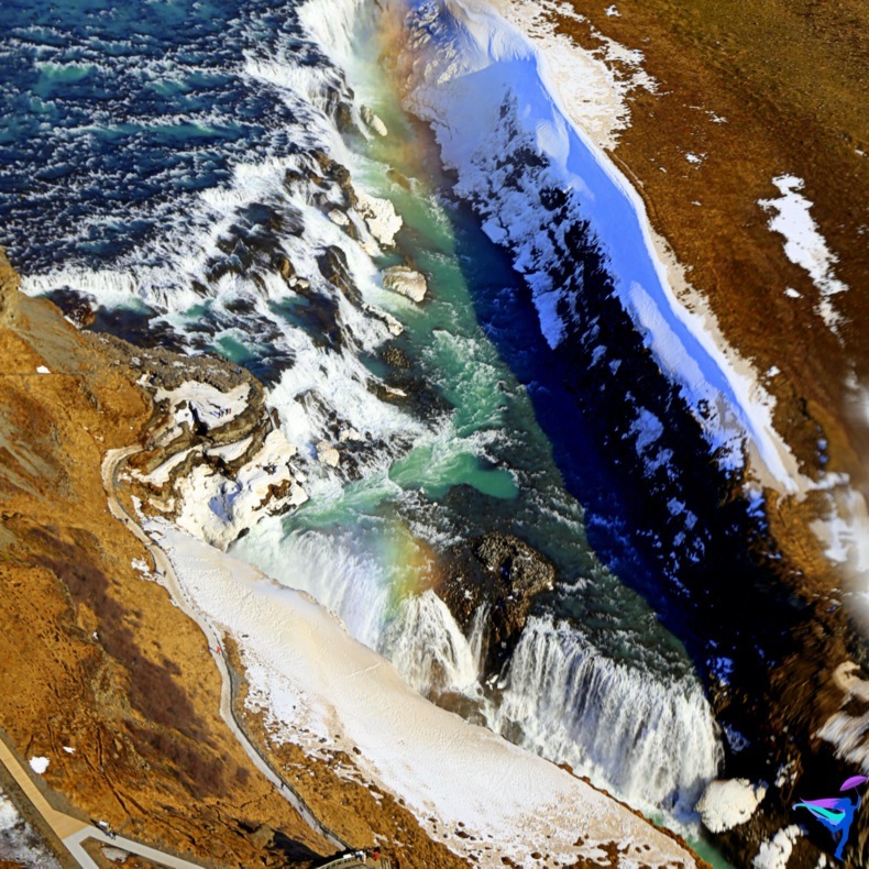 Aerial Photography Iceland Waterfall