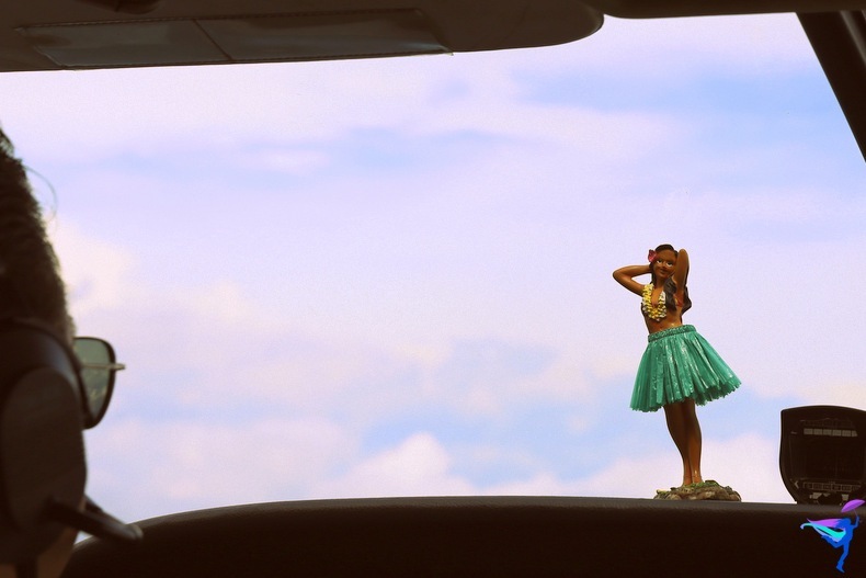 Flying Costa Rica hula girl