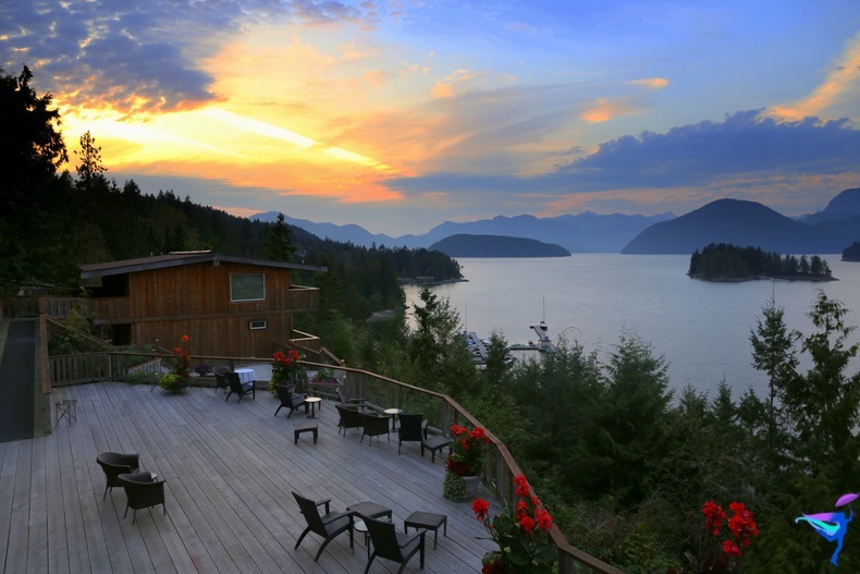 West Coast Wilderness Lodge Vacations Abroad Egmont, British Columbia Sunshine coast sunset